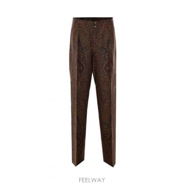 26FW Etro 멀티 컬러 paisley 프린트 팬츠 WREA008899TJB1BS9885 TP579143