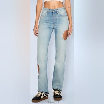 26 FW 오프화이트 New Meteor 컷아웃 데님 진 2YA06ES26DEN001W415