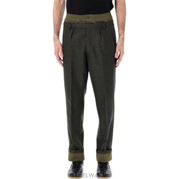 PRADA 26SS ����� ����� �� trousers with �׸� ��ư details UP039818U7F0342 T26SS ����� ����� �� trousers with �׸� ��ư details 
