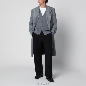 Lardini 26FW Lardini Grey double breasted ��Ʈ in �� with herringbone p26FW Lardini Grey double breasted ��Ʈ in �� with herr
