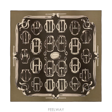 HERMES 에르메스 Bouclerie dAttelage 남성 스카프 100 H104360T 09