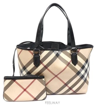 Burberry(버버리) 3489044 PVC 캔버스 수퍼 노바체크 니키 쇼퍼 숄더백
