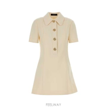 GUCCI [X45]���� 864361ZACKN 9050 ���� ���ǽ� �� �̵� �̴� �巹�� Ivory crepe polo[X45]���� 864361ZACKN 9050 ���� ���ǽ� �� �̵� �̴� ��
