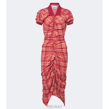 ViVienne westwood 26 FW ���ȿ���Ʈ��� Pulling üũ ��ġ�� ��ư �̵� �巹�� TP58109976526 FW ���ȿ���Ʈ��� Pulling üũ ��ġ�� ��ư �̵� 