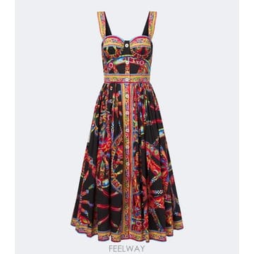 Dolce&Gabbana 26 FW ��ü�ذ��ٳ� Carretto ��ư ���ø� �̵� �巹�� TP58088664726 FW ��ü�ذ��ٳ� Carretto ��ư ���ø� �̵� �巹�� TP