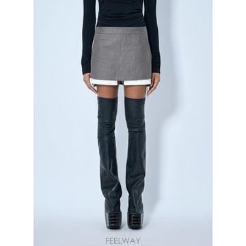 Rick Owens 26 FW �������� ���� Fog Cutoff Mini Skirt RP02F5374 MOR 34 TP8763426 FW �������� ���� Fog Cutoff Mini Skirt RP02F5374 MO