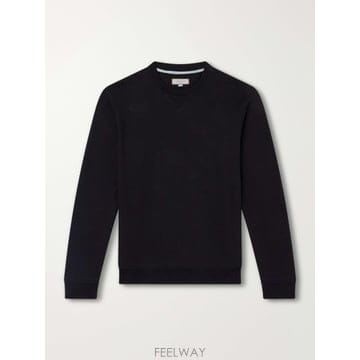 26 FW CANALI 블랙 코튼 캐시미어 혼방 저지 스웨트셔츠 TP581108434