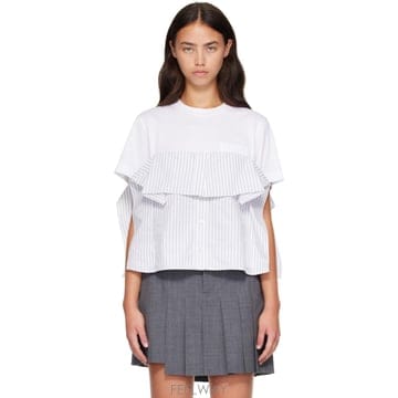 Sacai 26 FW ��ī�� ȭ��Ʈ ���ø� ��ư ���� Ƽ���� 262445F11000726 FW ��ī�� ȭ��Ʈ ���ø� ��ư ���� Ƽ���� 262445F110