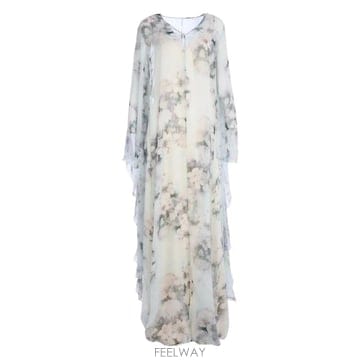 Alberta Ferretti 26 FW �˺���Ÿ�䷹Ƽ �÷η� ����Ʈ �ƽ� �巹�� A04406649 TP45750482126 FW �˺���Ÿ�䷹Ƽ �÷η� ����Ʈ �ƽ� �巹�� A044066