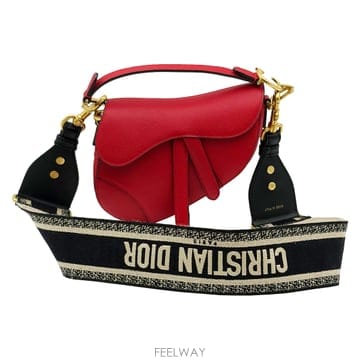 크리스찬디올 Dior M0456 레드 미니 새들 숄더백