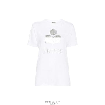 이자벨마랑 26FW ZEWEL 로고 린넨 티셔츠 화이트 TS0001FB A1N10E 20WH
