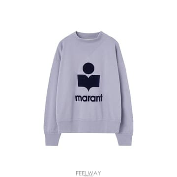 이자벨마랑 26FW MOBY 벨벳 로고 맨투맨 라일락다크네이비 SW0003FA A1M07E LCDN