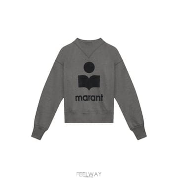 이자벨마랑 26FW MOBY 벨벳 로고 맨투맨 슬레이트 SW0003FA A1M07E 02SE