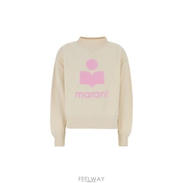 이자벨마랑 26FW MOBY 벨벳 로고 맨투맨 에크루핑크 SW0003FA D1M04E ECPK