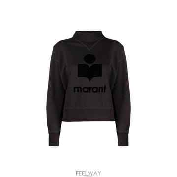이자벨마랑 26FW MOBY 벨벳 로고 맨투맨 페이드블랙 SW0003FA A1M07E 02FK