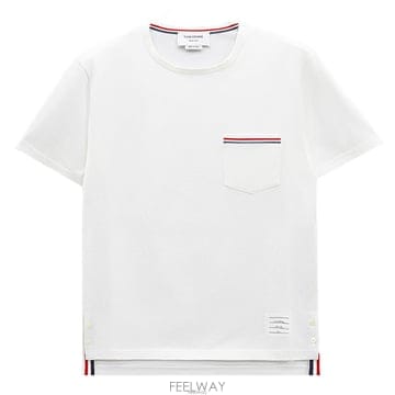 톰브라운 RWB 스트라이프 남성 반팔티셔츠 MJS010A 01454 100