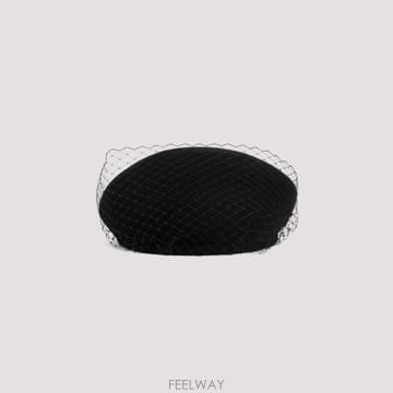메종미쉘 뉴 보니 베일 모자 BLACK