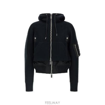 Sacai �׶�����Ÿ �ؿ� ��ī�� ���� COTTON BLEND HOODIE 26 08681001�׶�����Ÿ �ؿ� ��ī�� ���� COTTON BLEND HOODIE 26 086
