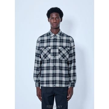 26 FW 몽클레어 남성 체크 패턴 코튼 셔츠 mon0166015blk