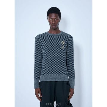 26 FW 비비안웨스트우드 남성 체크메이트 점퍼 vvw0166009gry