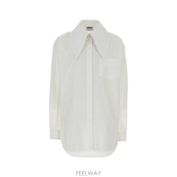 [X45]모스키노 262D02055431 1001 여성 셔츠 남방 블라우스 White poplin shirt