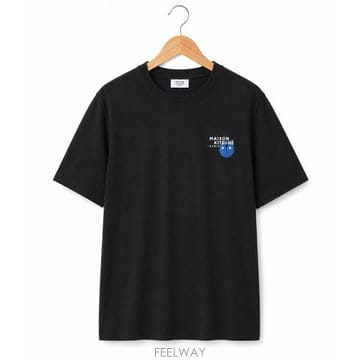 남성 메종 키츠네 포춘 컴포트 티셔츠 블랙 MRMJT31KJ7025-P199