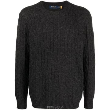 26FW 폴로 랄프로렌 케이블 니트 스웨터 710876762 013DARKGRANITEHTHR GREY