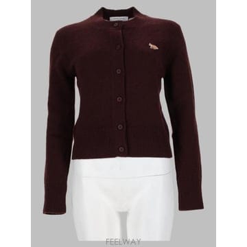 26FW 메종키츠네 베이비 폭스 램스울 피티드 가디건 PW00506KT1006 0553 BROWN