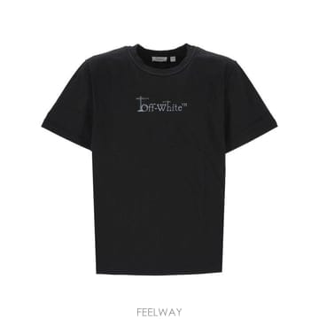 26FW 오프화이트 반팔 티셔츠 44MAA16MF26J00D 001 BLACK
