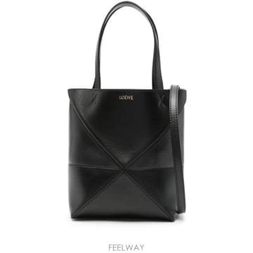 26FW 로에베 샤이니 카프스킨 미니 퍼즐 폴드 토트백 A657V25 X011100 BLACK