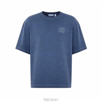 26FW 오프화이트 반팔 티셔츠 OMAA120F26JER01F 411 Blue
