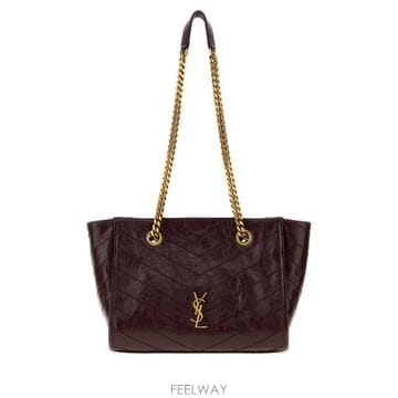 26FW 생로랑 니키 스몰 쇼핑백 8726800EN07 6195 Burgundy