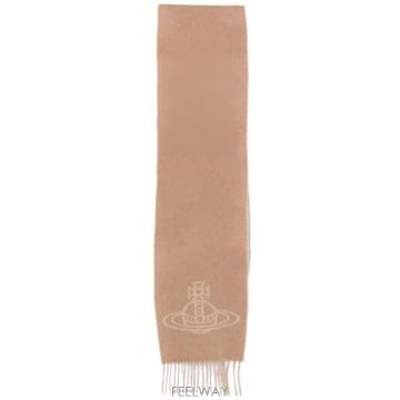 26FW 비비안웨스트우드 싱글 ORB 더블 페이스 머플러 81030006W01MK C405 CAMEL