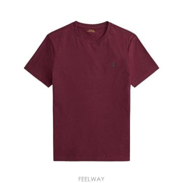 26FW 폴로 랄프로렌 포니로고 자수 반팔 티셔츠 710671438 545 SPRING WINE HEATHE