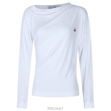 26FW 비비안웨스트우드 체인 로고 자수 카디건 자켓 3G01003YJ00BO A401 WHITE