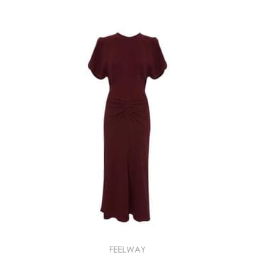 26FW 빅토리아 베컴 원피스 1226WDR005227A BURGUNDY 2