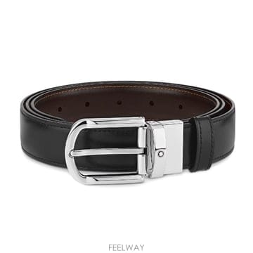 몽블랑 회전식 라운드 편자형 버클 벨트 30mm