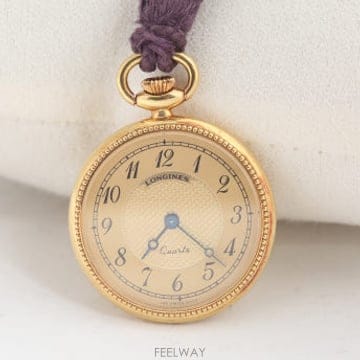 론진 클래식 Longines Classic 골드 다이얼 18K 금통 쿼츠 포켓 워치 회중시계