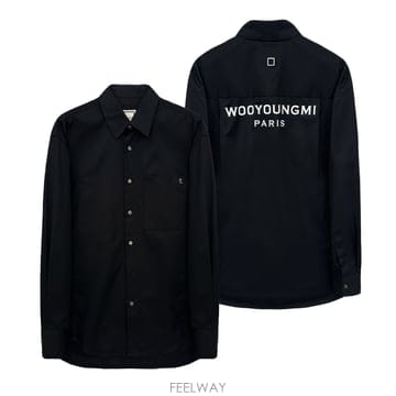 [당일출고] 26FW 우영미 블랙 백로고 셔츠 자켓 W263SH07813B BLACK