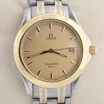 오메가 씨마스터 OMEGA Seamaster 120m 골드 다이얼 18K 콤비 쿼츠