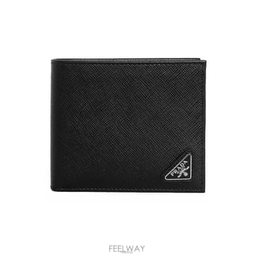 프라다 26FW 사피아노 삼각로고 반지갑 블랙 2MO513 QHH F0002