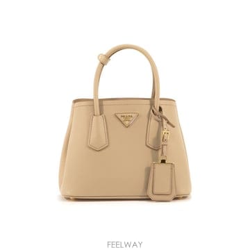 프라다 26FW 삼각 로고 사피아노 두블레 토트&숄더백 베이지 1BG443 2A4A F0036