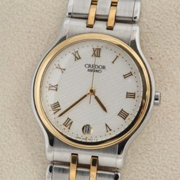 세이코 크레도르 SEIKO Credor 18K 골드 베젤 쿼츠 ﻿8J86-6A00