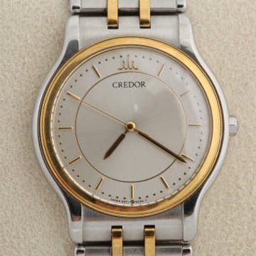 세이코 크레도르 SEIKO Credor 18K 골드 베젤 쿼츠 시계