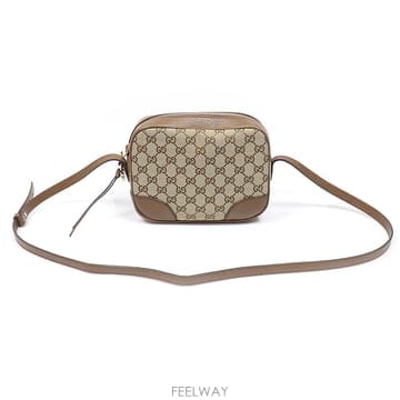 Gucci(구찌) 449413 GG로고 자가드 브라운 레더 BREE 크로스백
