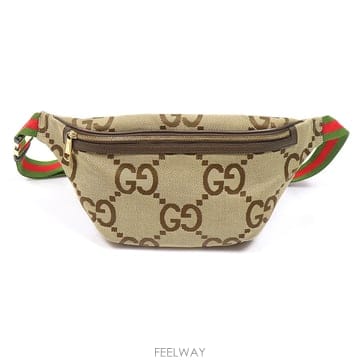 Gucci(구찌) 696031 카멜 에보니 점보 GG 캔버스 벨트백