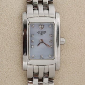 론진 Longines 돌체 비타 블루 나전 다이얼 다이아몬드 인덱스 여성용 쿼츠 시계