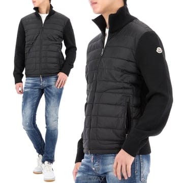 구템즈 26FW 몽클레어 로고 패치 패딩 울 가디건 자켓  9B50700 A9341 999
