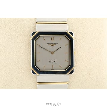 론진 Longines XL24 18K 골드 알로이 케이스 실버 다이얼 쿼츠 시계 Ref. 3482