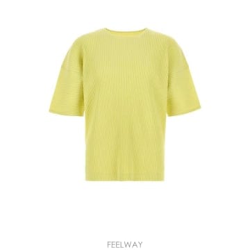26SS 옴므 플리세 이세이 미야케 반팔 티셔츠 HP66JK053 53 ZUCCHINIYELLOW